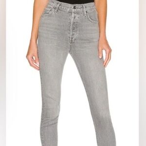 Agolde gray high rise skinny jeans